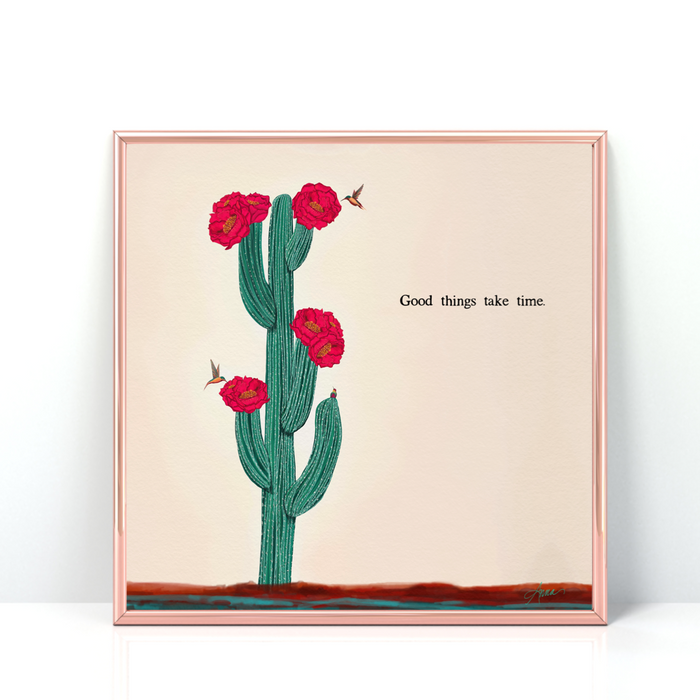 Good Things Take Time | Mini Art Print with Quote | LAST CHANCE