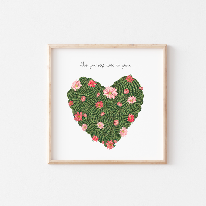 Give yourself time to grow | Mini Art Print with Quote | LAST CHANCE