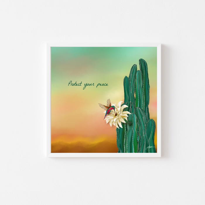 Protect Your Peace | Mini Art Print with Quote