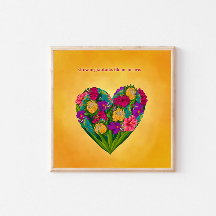 Grow in Gratitude | Mini Art Print with Quote