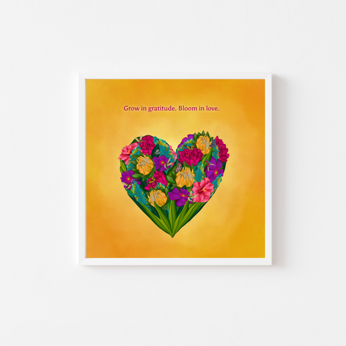Grow in Gratitude | Mini Art Print with Quote