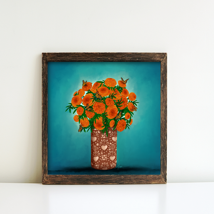Marigolds and Monarchs | Art Print | NEW