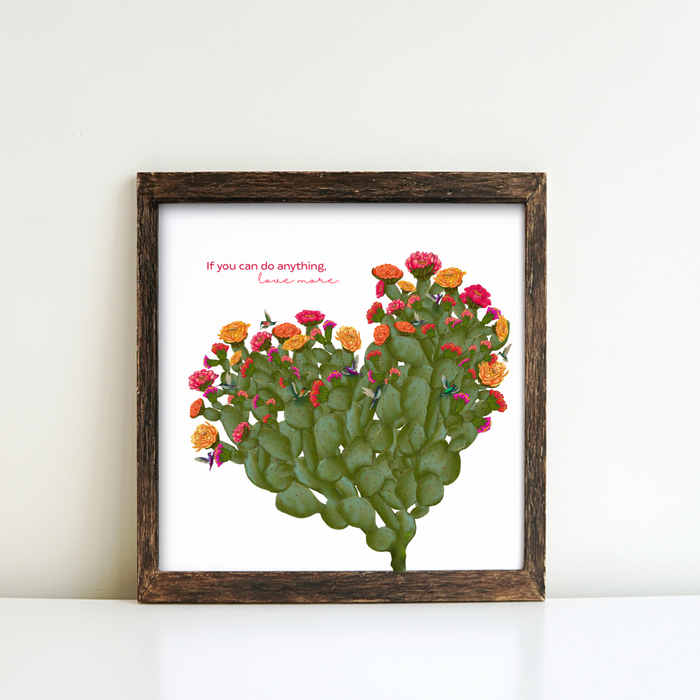 Love More | Mini Art Print with Quote