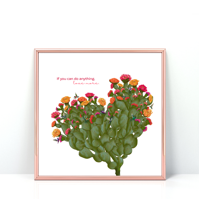 Love More | Mini Art Print with Quote