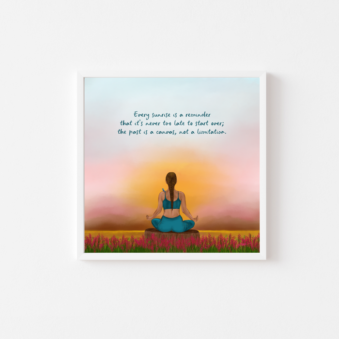 It’s Never too Late to Start Over | Art Print with Quote | NEW