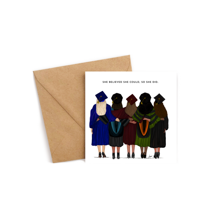 She Believed She Could, So She Did with quote | Greeting Card