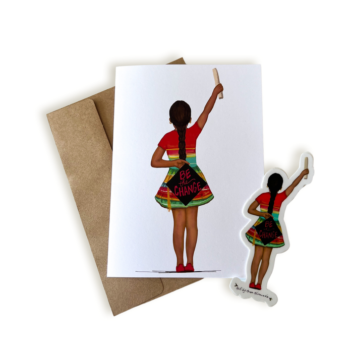 Be the Change Mija | Card and Sticker Bundle