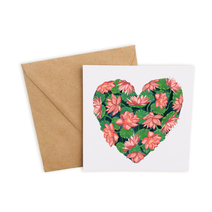Lotus Heart  | Card and Sticker Bundle