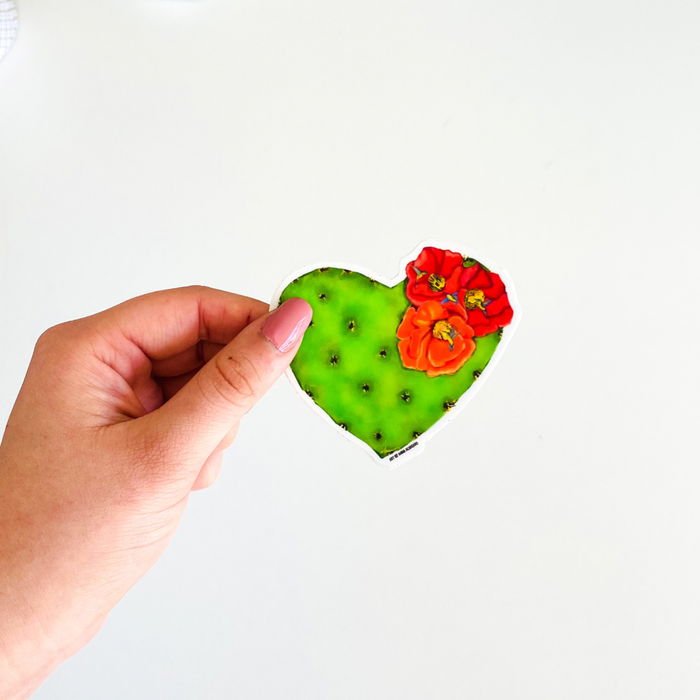 Hummingbird Cactus Heart | Sticker