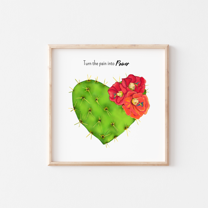 Turn The Pain Into Power | Art Print with Quote | LAST CHANCE