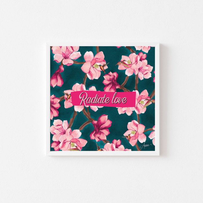 Radiate Love | Mini Art Print with Quote
