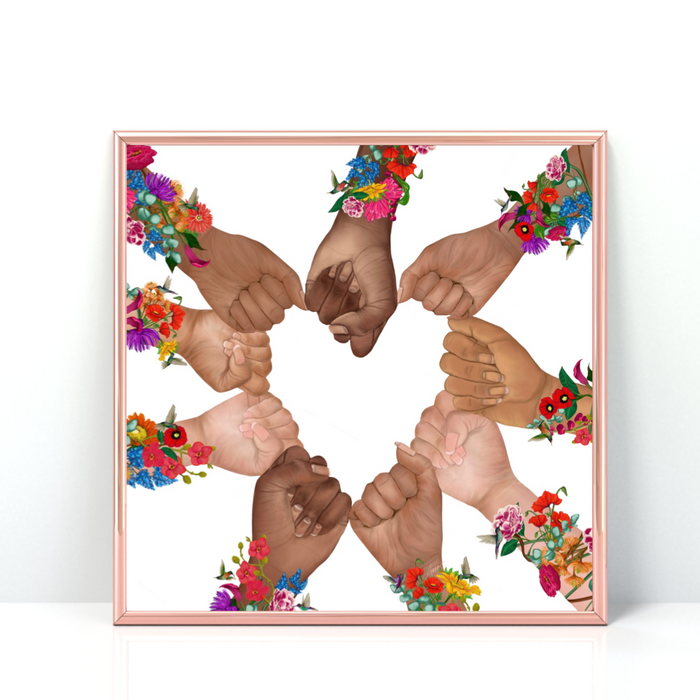 We Rise Partner Poster We Rise Together | Art Print with Quote– Art by Anna Alvarado