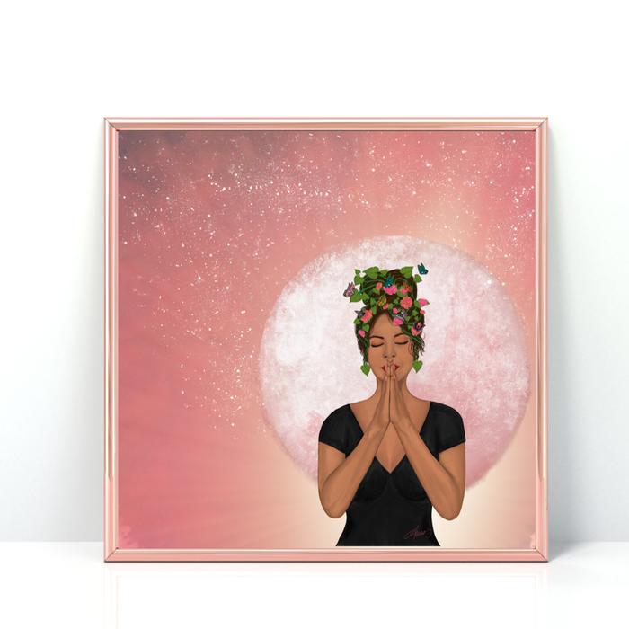 Pray. Release. Reset. | Mini Art Print with Quote