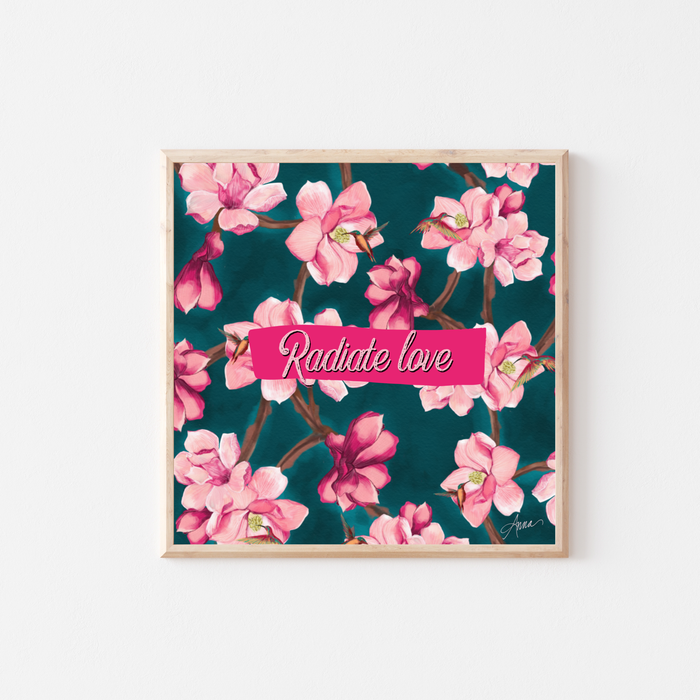 Radiate Love | Mini Art Print with Quote